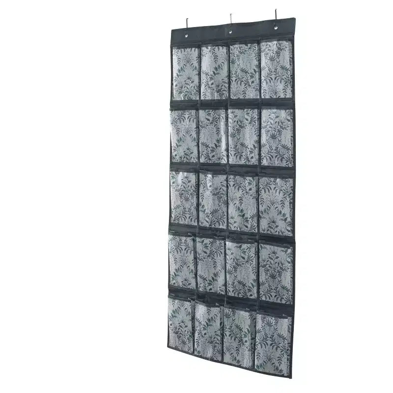 Laura Ashley New 20 Pocket Shoe Organizer Parterre: Over-The-Door Hanging Shoe Rack, Multicolored, Holds 20 Pairs