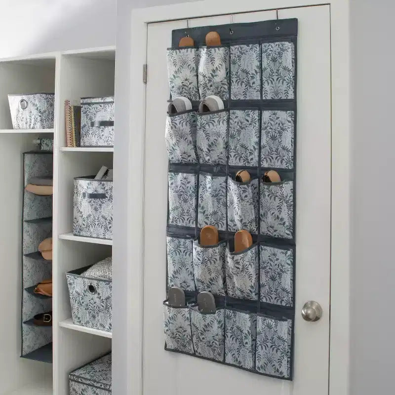 Laura Ashley - Nuovo organizer per scarpe da 20 tasche Parterre: scarpiera da appendere sopra la porta, multicolore, contiene 20 paia
