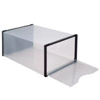 Set di 12 scatole portascarpe con apertura frontale semplificate, nere: cassetti in plastica per scarpe, nessun assemblaggio richiesto