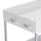 Organizer per Lavello a 2 Livelli Semplificato con Cassetto Bianco