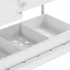 Organizer per Lavello a 2 Livelli Semplificato con Cassetto Bianco
