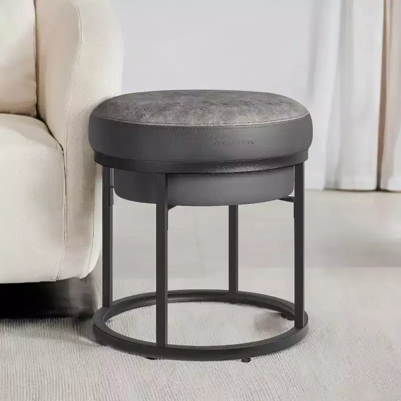Panca ottomana, sgabello da trucco, pouf piccolo, tavolo ottomano, poggiapiedi, piano reversibile, carico 300 kg