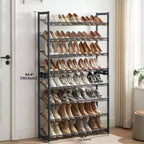 Scarpiera, Organizer per Scarpe a 8 Livelli, Contenitore per Scarpe in Metallo per Garage, Ingresso, Set di 2, Scaffale per Scarpe Impilabile a 4 Livelli