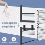 Scarpiera, Organizer per Scarpe a 8 Livelli, Contenitore per Scarpe in Metallo per Garage, Ingresso, Set di 2, Scaffale per Scarpe Impilabile a 4 Livelli