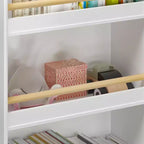 Libreria per bambini, Scaffale a 3 livelli, Organizzatore di libri, Libreria con contenitore per giocattoli per la camera dei bambini, sala giochi, asilo nido bianco