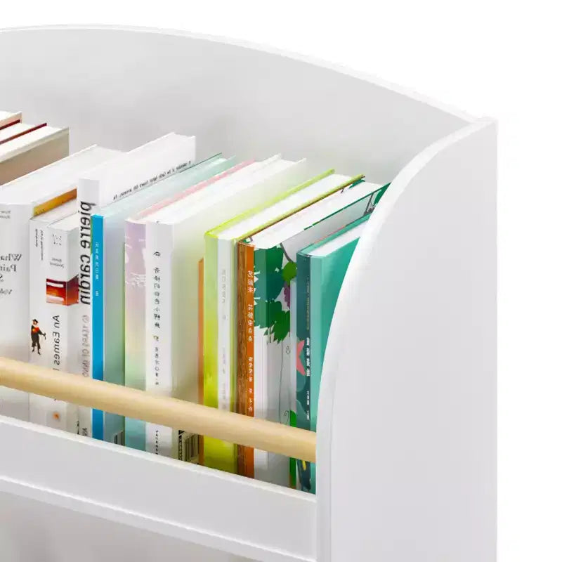 Libreria per bambini, Scaffale a 3 livelli, Organizzatore di libri, Libreria con contenitore per giocattoli per la camera dei bambini, sala giochi, asilo nido bianco