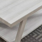 Tavolino contemporaneo con ripiano in legno, modello Athens, finitura bianca
