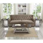 Set di tavolini da caffè a 3 ripiani Roundhill Furniture Athens Contemporary in legno, color noce anticato e grigio