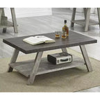 Set di tavolini da caffè a 3 ripiani Roundhill Furniture Athens Contemporary in legno, color noce anticato e grigio