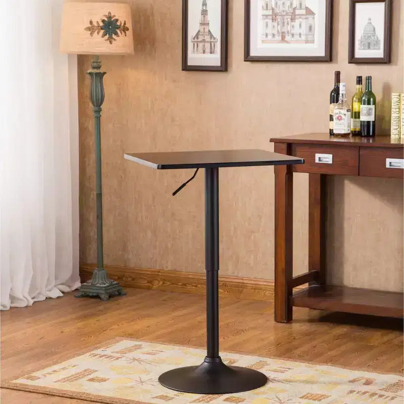 Tavolo da bar Belham Black Square con base regolabile in metallo