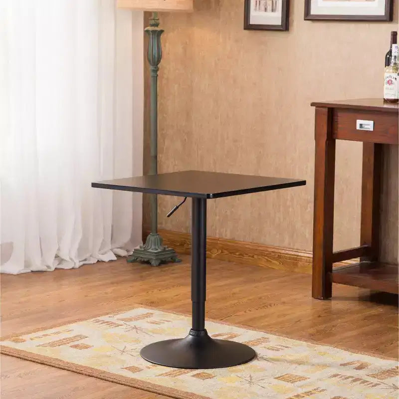 Tavolo da bar Belham Black Square con base regolabile in metallo