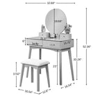 Set mobile bagno e sgabello Liannon in legno moderno, rosa