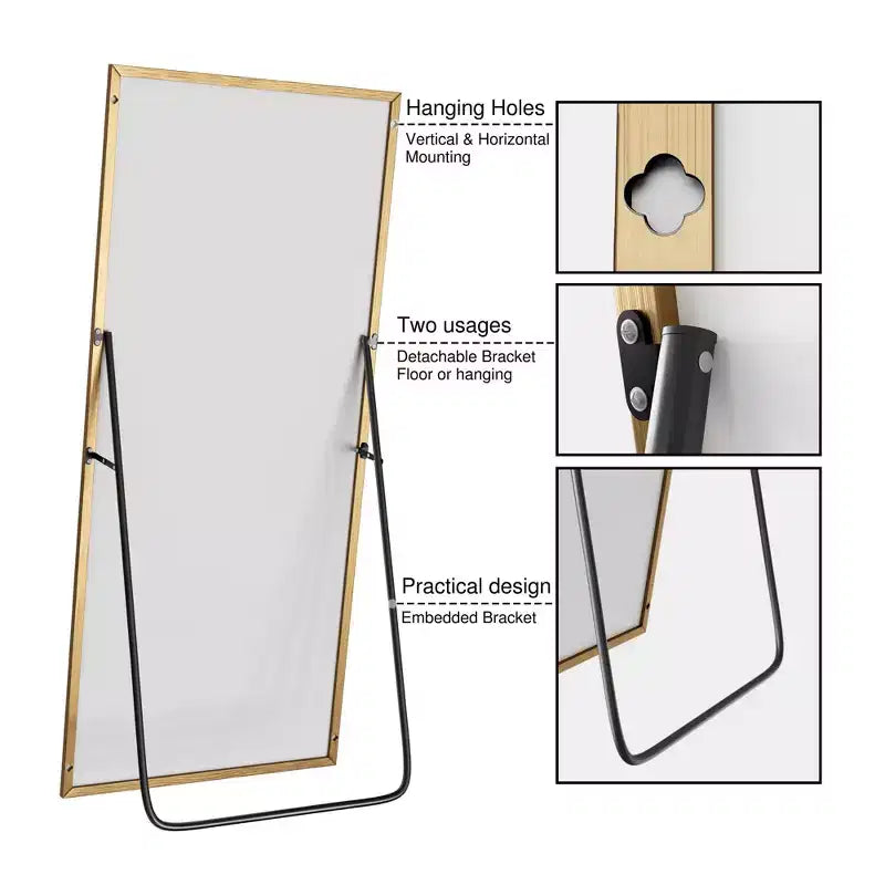 Specchio Dovelina 71A x 31L, a figura intera, specchio decorativo da parete, grande specchio da terra autoportante
