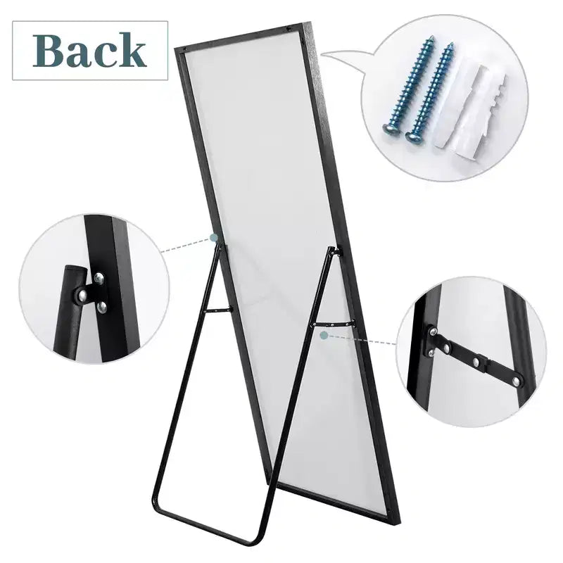 Specchio Dovelina 71A x 31L, a figura intera, specchio decorativo da parete, grande specchio da terra autoportante