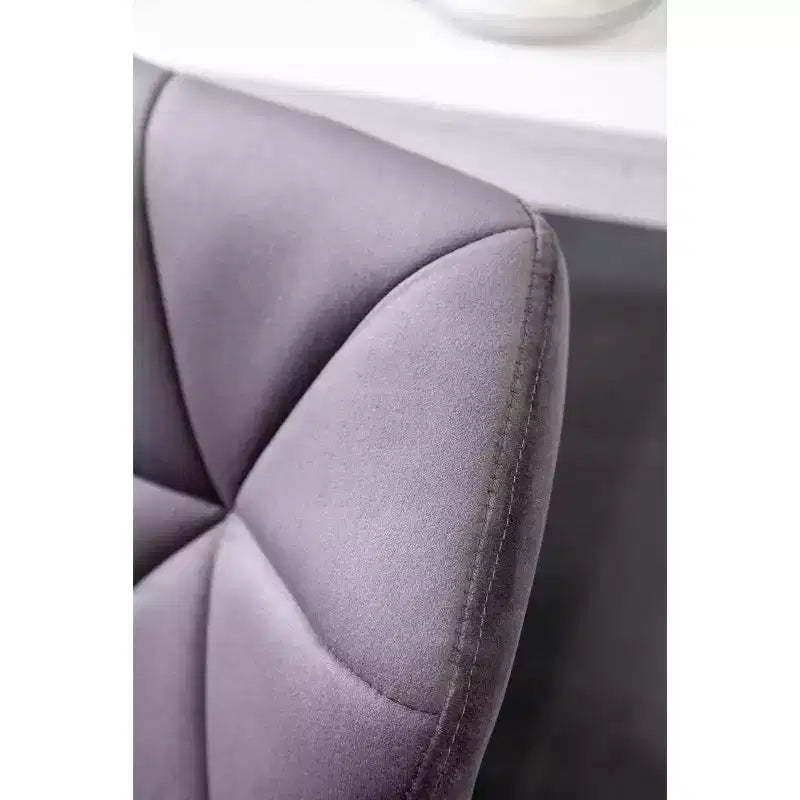 Sgabello da bar girevole e regolabile in altezza Breni Velvet Diamond Tufted, set da 2, grigio