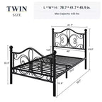 Struttura letto a piattaforma in metallo bianco con testiera a farfalla, matrimoniale/queen, 1 persona