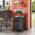 DEXYLLO Mobile File Cabinet, Rolling Printer Stand with Open Storage Shelf, Fabric Vertical Filing Cabinet fits A4 or Letter Size for Home Office
