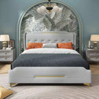 Christopher Knight Home King, letto moderno imbottito in ecopelle con testiera a giorno