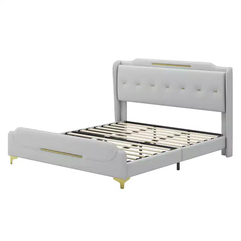 Christopher Knight Home King, letto moderno imbottito in ecopelle con testiera a giorno