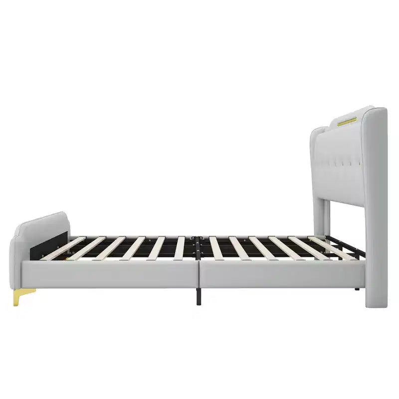Christopher Knight Home King, letto moderno imbottito in ecopelle con testiera a giorno