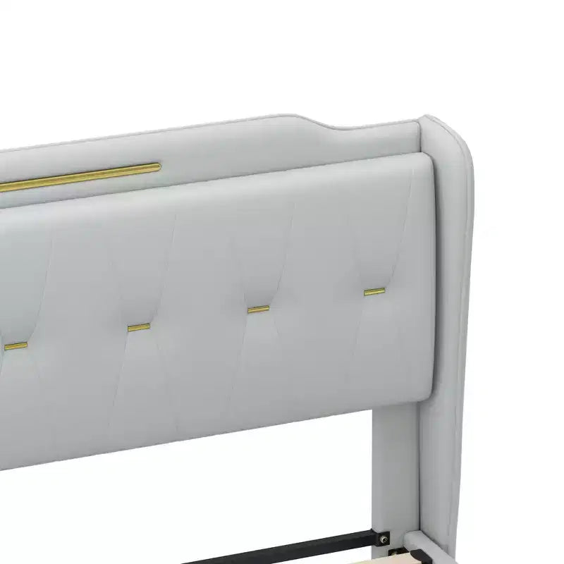 Christopher Knight Home King, letto moderno imbottito in ecopelle con testiera a giorno