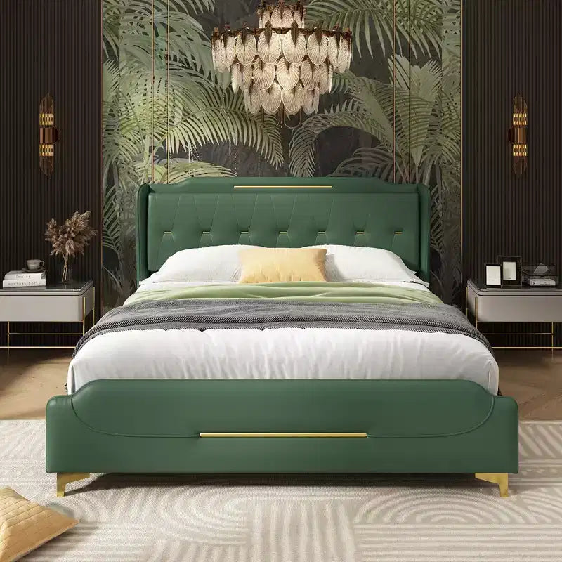 Christopher Knight Home King, letto moderno imbottito in ecopelle con testiera a giorno