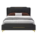 Christopher Knight Home King Modern Faux Leather Upholstered Bed with Wingback Headboar