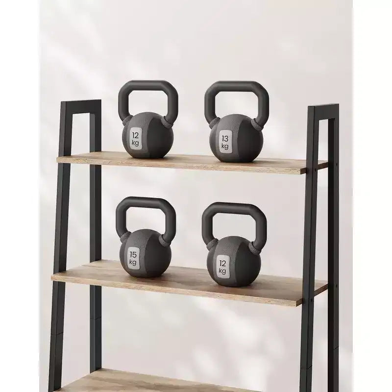 Scaffale a Scala, Libreria a 4 Ripiani, Scaffale Contenitore, Libreria con Struttura in Acciaio, per Soggiorno, Ufficio, Cucina, Camera da Letto, Stile Industriale