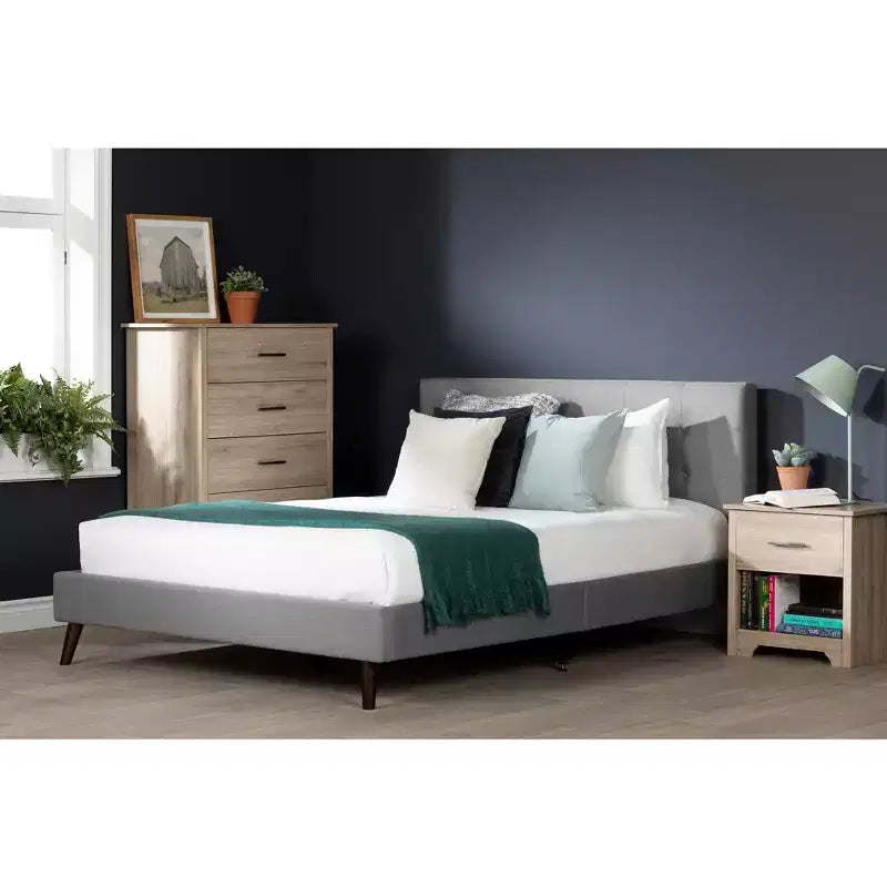 HomeStock Letto Imbottito con Piattaforma e Testiera