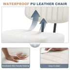 JIONJOY Poltrona da ufficio piccola senza braccioli in pelle PU ergonomica