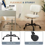 JIONJOY Poltrona da ufficio piccola senza braccioli in pelle PU ergonomica