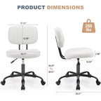 JIONJOY Poltrona da ufficio piccola senza braccioli in pelle PU ergonomica