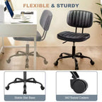 JIONJOY Poltrona da ufficio piccola senza braccioli in pelle PU ergonomica