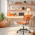 JIONJOY Poltrona da ufficio piccola senza braccioli in pelle PU ergonomica