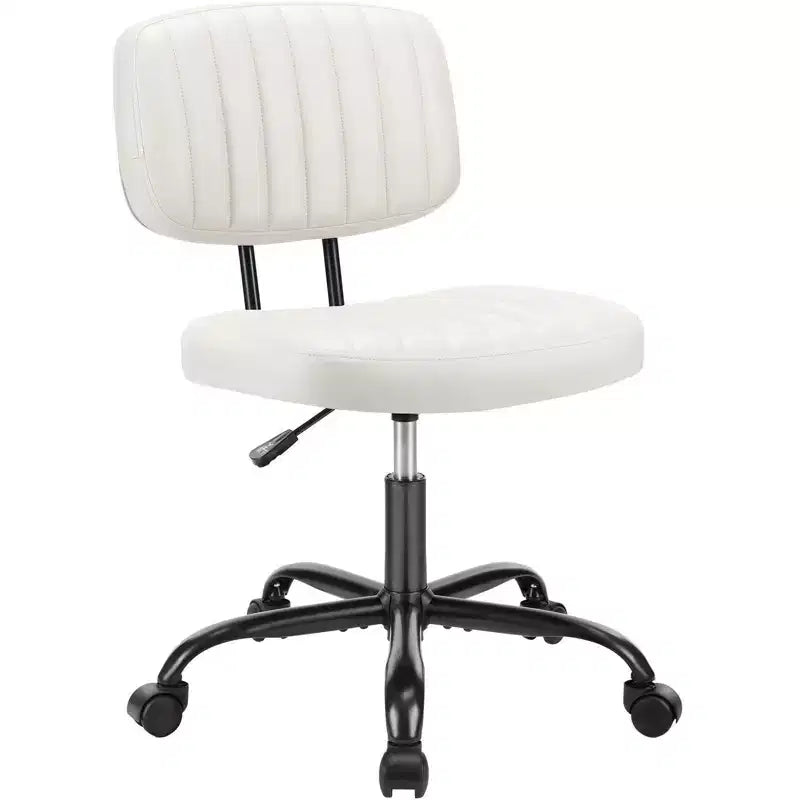 JIONJOY Poltrona da ufficio piccola senza braccioli in pelle PU ergonomica