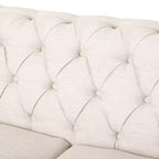 Divano a 3 Posti 79W, Divano Imbottito Vintage in Legno con Bottoni -Christopher Knight Home