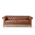 Divano a 3 Posti 79W, Divano Imbottito Vintage in Legno con Bottoni -Christopher Knight Home