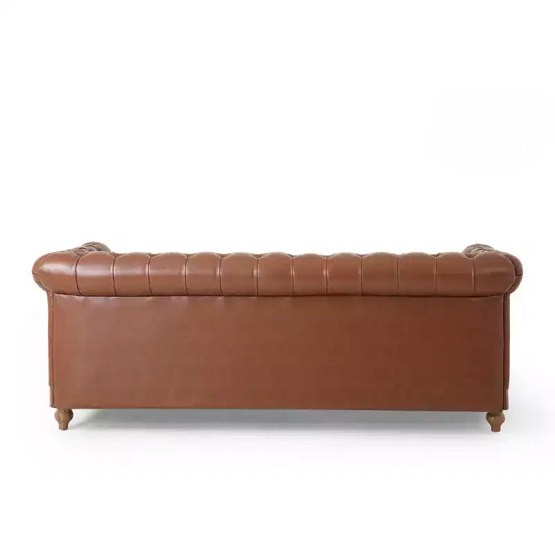 Divano a 3 Posti 79W, Divano Imbottito Vintage in Legno con Bottoni -Christopher Knight Home