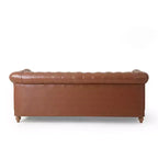 Divano a 3 Posti 79W, Divano Imbottito Vintage in Legno con Bottoni -Christopher Knight Home