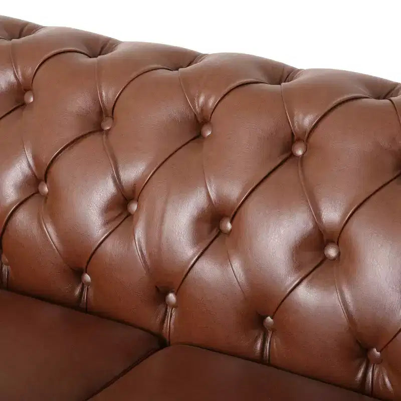 Divano a 3 Posti 79W, Divano Imbottito Vintage in Legno con Bottoni -Christopher Knight Home