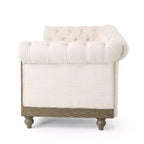 Divano a 3 Posti 79W, Divano Imbottito Vintage in Legno con Bottoni -Christopher Knight Home