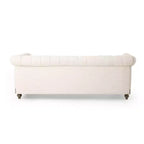 Divano a 3 Posti 79W, Divano Imbottito Vintage in Legno con Bottoni -Christopher Knight Home
