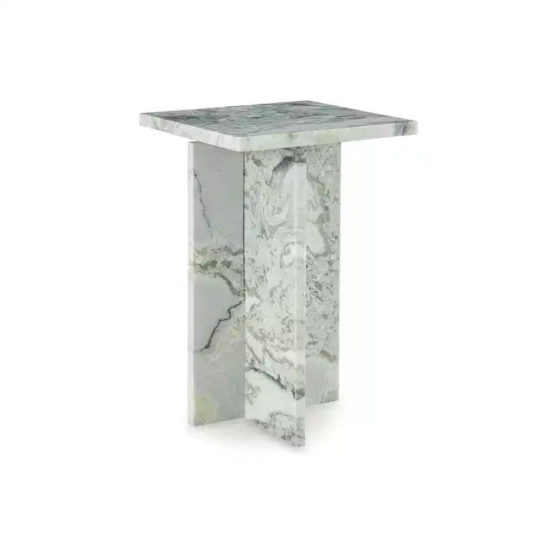 Signature Design by Ashley Deaconwell White & Green Marble Accent Table