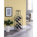 Kings Brand Furniture 12 Bottles Freestanding Floor Metal Wine Rack Wine Bottle Holders Stands for Home with Bottle Shape Bar Stand for Liquor, Pewter