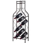 Kings Brand Furniture Porta Bottiglie da Vino in Metallo a 12 Bottiglie da Terra con Supporto a Forma di Bottiglia per Liquori, Peltro
