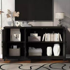 Mobile TV moderno 59W, console TV, centro di intrattenimento con ampio spazio di archiviazione e ripiani regolabili per TV fino a 65 pollici - ModernLuxe