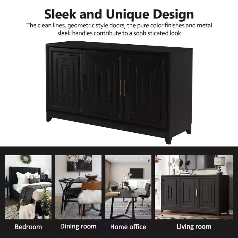 Mobile TV moderno 59W, console TV, centro di intrattenimento con ampio spazio di archiviazione e ripiani regolabili per TV fino a 65 pollici - ModernLuxe