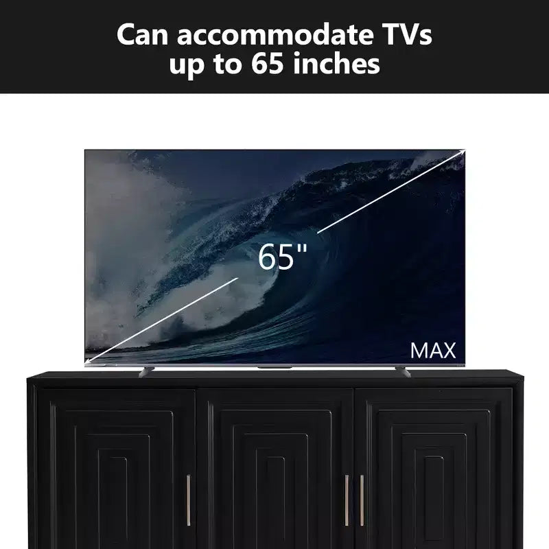 Mobile TV moderno 59W, console TV, centro di intrattenimento con ampio spazio di archiviazione e ripiani regolabili per TV fino a 65 pollici - ModernLuxe