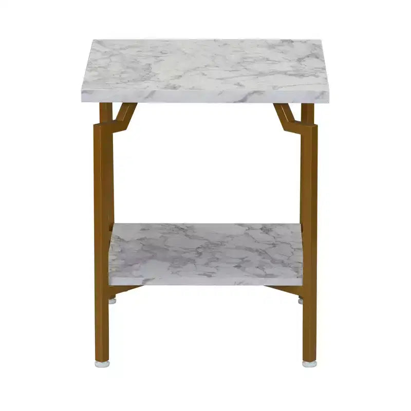 Tavolino d'appoggio Crown Square con ripiano portaoggetti