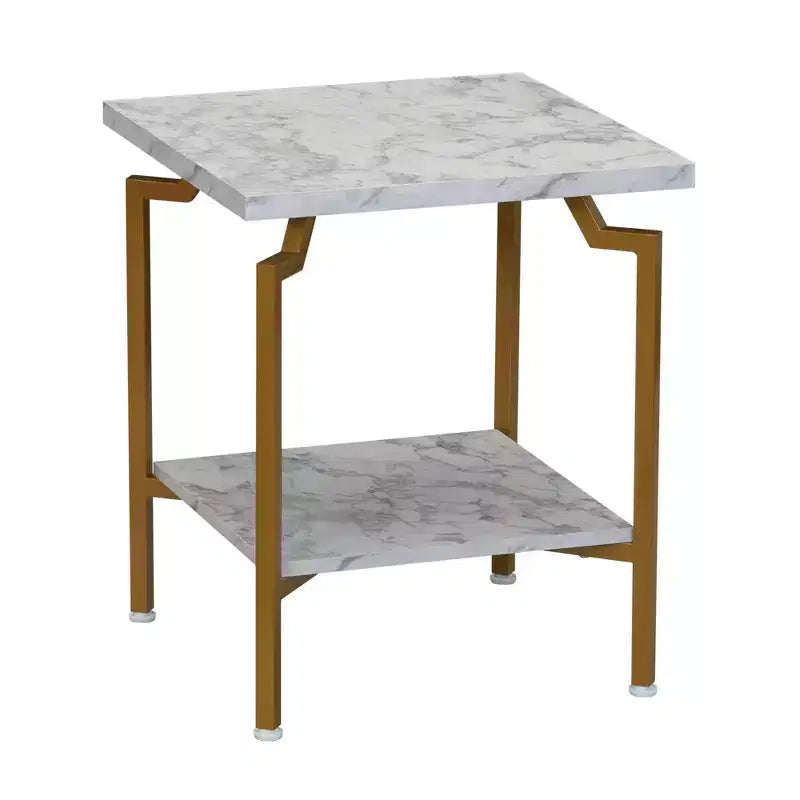 Tavolino d'appoggio Crown Square con ripiano portaoggetti